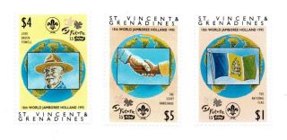 St.  Vincent 1995 Sc 2164 - 6 - Boy Scouts,  World Jamboree - Set Of 3 Stamps - Mnh