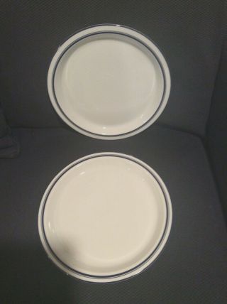 Dansk Bistro Christianshavn Dinner Plate Set Of 2 White Blue Portugal 10 1/2 "