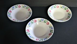 3 Farberware Stoneware Dorchester 388 7.  5/8 " Soup/cereal Bowls