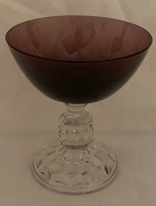 4 Vintage Fostoria AMERICAN LADY Sherbet Goblets 4 1/8” Amethyst Purple 3