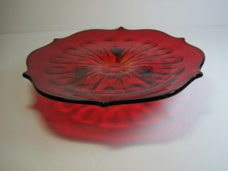 Vintage Ruby Red Amberina Footed Candy Dish 8 " Stunning