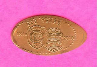 Columbus Division Of Police 1816 - 2016 200 Years Elongated Pressed Penny Cent