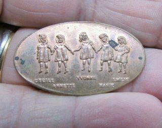 Elongated Pressed Penny - Dionne Quintuplets - Canadian Penny