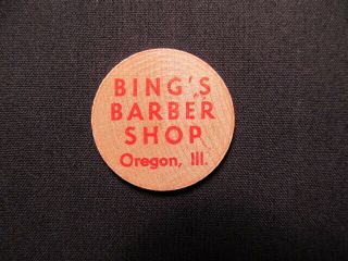 Oregon,  Illinois Wooden Nickel Token - Bing 