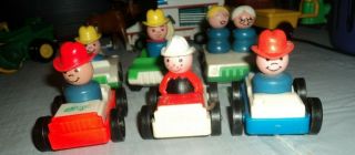 Vintage Fisher Price Family Action In Cars: 6 Cars With 1 Or 2 Riders
