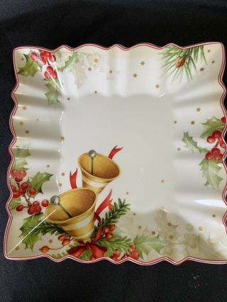Villeroy & Boch Peal Of The Bells Toy Fantasy Square Christmas Plate Bowl 9 "