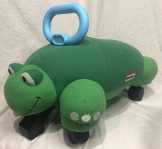 Little Tikes Pillow Racer Green Turtle Ride On Plush Stuffed