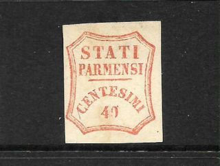 Parma 1859 40c Red Mlh Signed X3 Sg 33