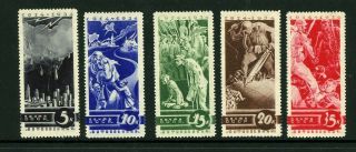Russia 1935 Sc 546 - 50/mi 494 - 8 Anti - War Propaganda Mlh Cv $750