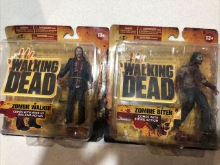 The Walking Dead Mcfarlane Toys Zombie Biter & Zombie Walker Series One Figures