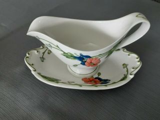 Villeroy And Boch Amapola Gravy Boat And Small Plate