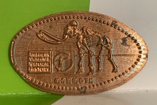 American Museum Of Natural History Dinosaur Mammoth Pressed Elongated Penny