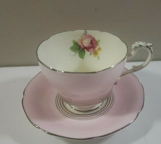 Paragon Pink Cabbage Rose Tea Cup And Saucer