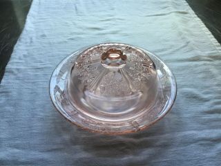 Pink Sharon Cabbage Rose Butter Dish And Lid Old Depression