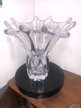 French Crystal Vannes Le Chatel Cristal Vase Made In France Mid Century