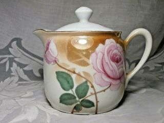 Vintage Porcelain Creamer Pink Roses Cream Pitcher R.  S Tillowitz Silesia Germany