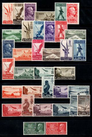 Italian East Africa 1938 Sass.  1 - 20,  A1 - 13,  Mh 100 E1 - 2,  Miscellaneous Subje