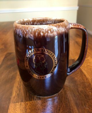 Vintage Vanderbilt University College Hull Usa Brown Drip Coffee Mug Beer Stein