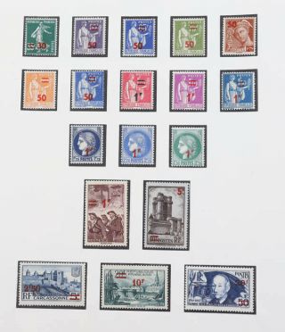 Frankreich 1938 bis 1969 postfrische Sammlung komplett mit allen Spitzen in 2 Al 6