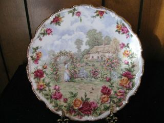 Royal Albert Bone China 25th Anniversary Of Old Country Roses Plate - Made In En