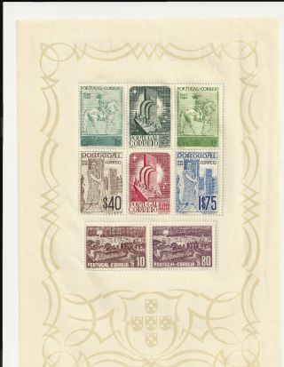 191 Stamp Block Portugal " 8th Centenary Of The Portuguese Monarchy " 1940 Mnh