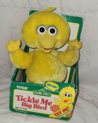 Vintage Tyco Sesame Street Tickle Me Big Bird Plush Doll 1996 11 "