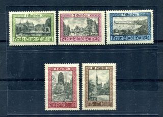 Danzig 1924/32 Set Of 7 Stamps St.  Mary 