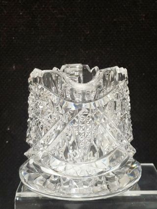 SIGNED LIBBEY ABP AMERICAN BRILLIANT CUT GLASS CREAMER 3 - 1/8 