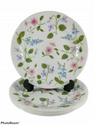 4 Corelle Delicate Array Salad Plates Bread And Butter 7 1/4 " All Over Print