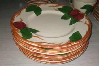 (set Of 6 Vintage Franciscan Apple Ware Luncheon Plates (american Backstamp)