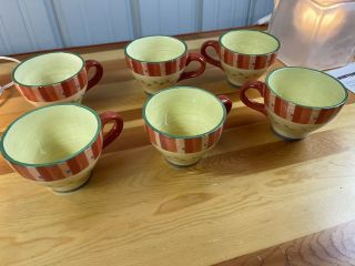 Six Pfaltzgraff Napoli Beautifully Styled Large Soup / Coffee Mugs Cups