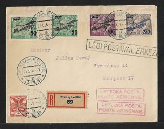 Czechoslovakia To Hungary Air Mail Cover 1925 Scarce