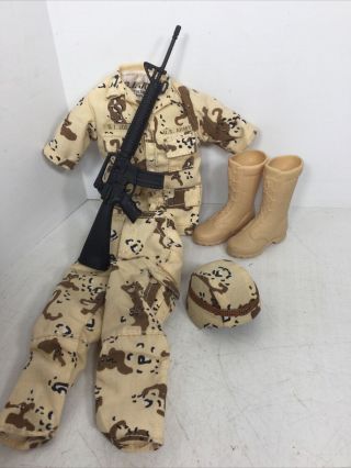 1/6 Hasbro Gi Joe Gulf War Us Army Uniform Set “chocolate Chip” M - 16 Dragon Bbi
