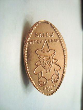 Salem Wax Museum Salem,  Ma - Teddy Bear Witch - - Elongated Copper Penny