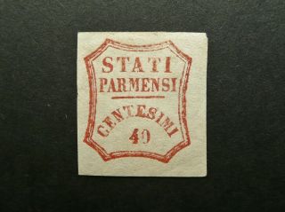 Parma Provisional Government 1859 40c Red Imperf Stamp - Mh - See