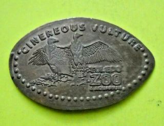 Toledo Zoo Elongated Penny Ohio Usa Cent Cinereous Vulture Copper Souvenir Coin