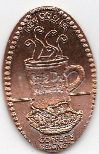 Elongated Souvenir Penny: Cafe Du Monde Orleans (coffee & Beignets) Z 155a