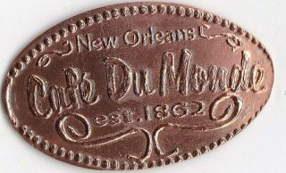 Elongated Souvenir Penny: Cafe Du Monde Est 1862 Orleans Z 154a