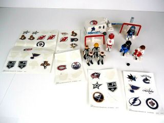 Playmobil Sports Nhl Ice Hockey Player Figures Zamboni Stickers Nets