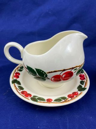 Vintage Homer Laughlin China Cherry Gravy Boat Cup And Saucer Pattern Name?