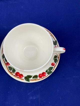 Vintage Homer Laughlin China Cherry Gravy boat cup and saucer pattern name? 3