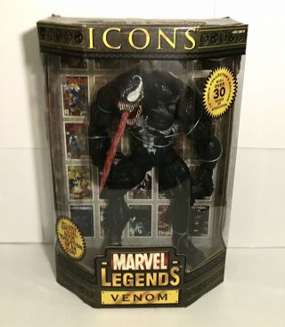 Venom - Marvel Legends Icons W/ Comic - Rare Masked 2006 Toy Biz 12” Figure