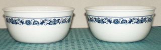 2 Corning Corelle Usa Old Town Blue 6 1/4 " 28 Oz.  Soup Cereal Bowls - Vgd