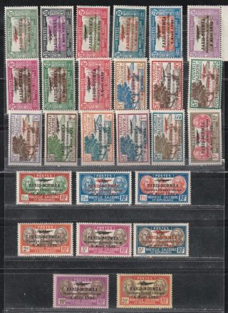 1933 French Colony Stamps,  Caledonia,  Full Set Mh,  Sc 182 - 207