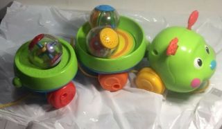 Fisher Price Pull And Spin Caterpillar With (3) Peekaboo Balls.