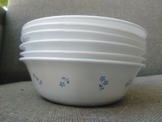 Set Of 6 Corelle Provincial Blue Bowls,  Blue Flowers 6 - 1/4 " X 2 "