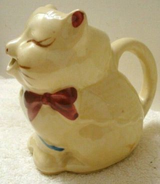 Vintage Shawnee Pottery Puss ' n Boots Cat Creamer Milk Pitcher made in USA 3