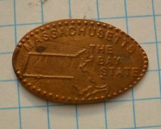 The Bay State Elongated Penny Massachusetts Usa Cent 1959 Copper Souvenir Coin