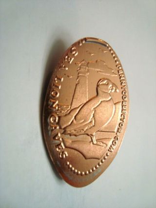 Sea Lion Caves Florence,  Or - Puffin & Lighthouse - - Elongated Zinc Penny