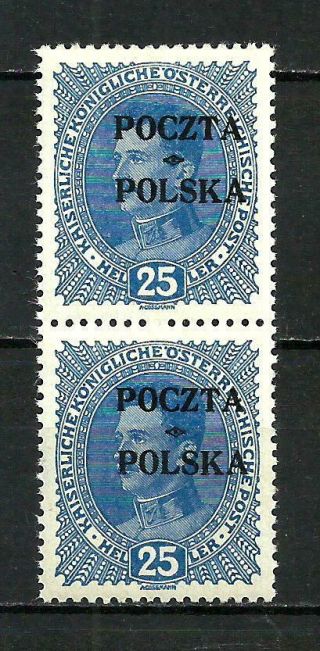 Poland 1919 Krakau Mnh 25 Heller,  Signed